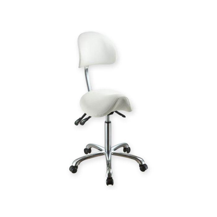 SGABELLO ERGO con schienale bianco 