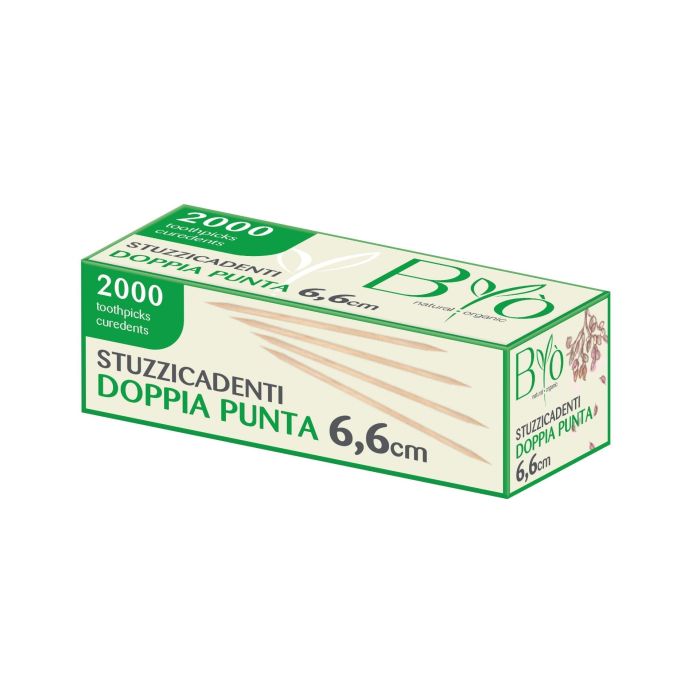 Stuzzicadenti sfusi in betulla 6,6 cm confezione da 2000 pezzi Byo