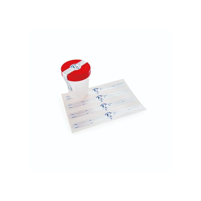 Etichette antimanomissione Biohazard 23 x 160 mm fogli da 4 etichette Nuova Aptaca SecurLabel