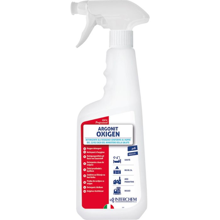 Detergente igienizzante all'ossigeno attivo per superfici 750 ml Interchem Argonit Oxigen
