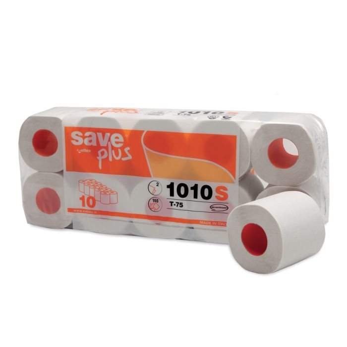 Carta igienica 160 strappi 17,6 metri 2 veli confezione 10 rotoli Celtex Save