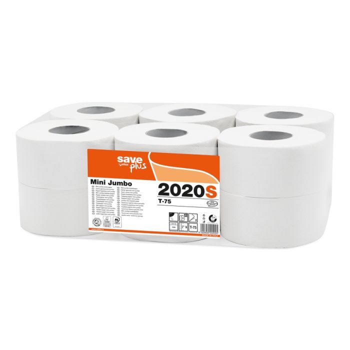 Carta igienica mini jumbo 1000 strappi 150 metri 2 veli confezione 12 rotoli Celtex Save
