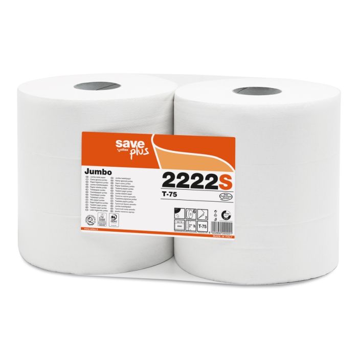 Carta igienica maxi jumbo 2000 strappi 300 metri 2 veli confezione 6 rotoli Celtex Save