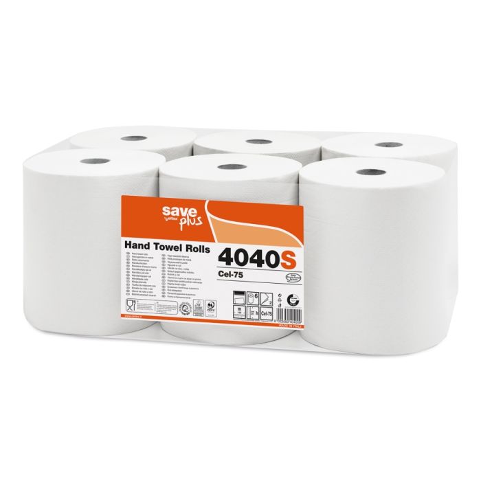 Asciugamano a rotolo autocut senza pretaglio 130 metri 2 veli confezione 6 rotoli Celtex Save