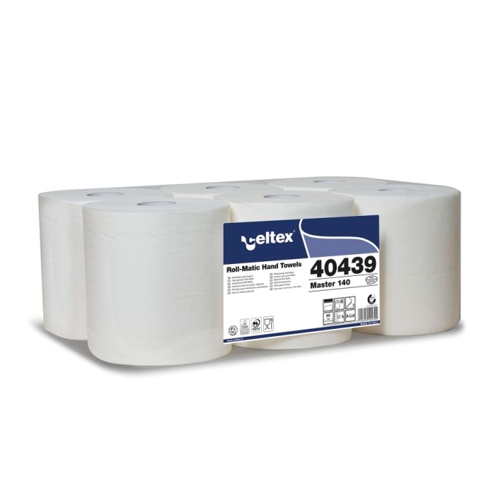 Asciugamano a rotolo autocut senza pretaglio 140 metri 2 veli confezione 6 rotoli Celtex Master 140