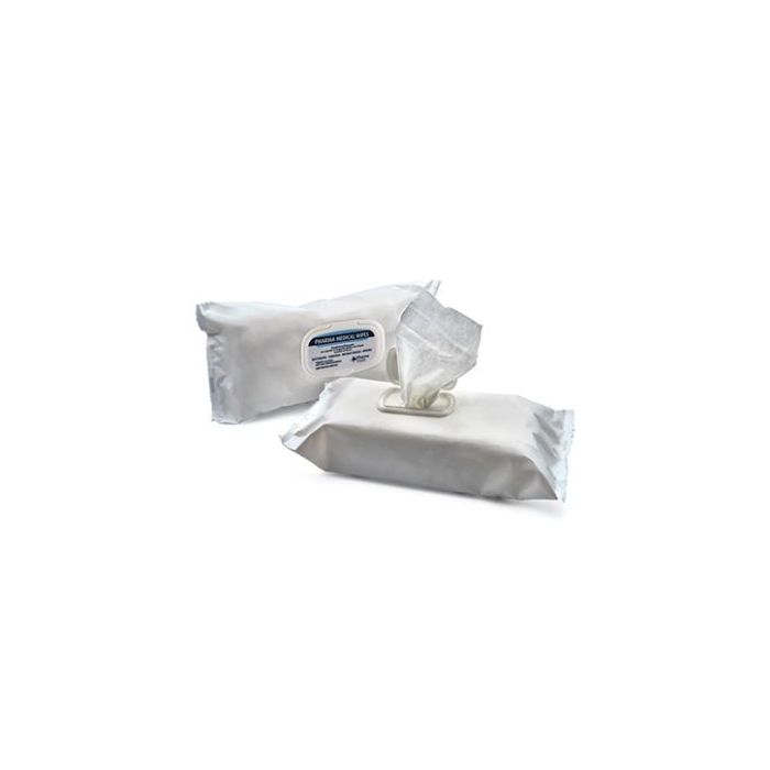 Dispositivo Medico CE 0546
Attivo su virus HIV, HBV, HCV

Fazzoletto disinfettante (cm 18 X 21) in busta flowpack, con sale quaternario d’ammonio
e ortofenilfenolo per la disinfezione di strumenti e superfici.
Non contiene alcool.
Non richiede risci