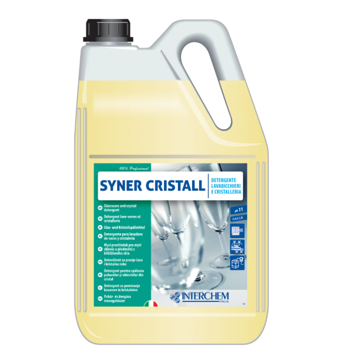 Detergente lavastoviglie per bicchieri e cristalleria senza caustici 5 kg Interchem Syner Cristall