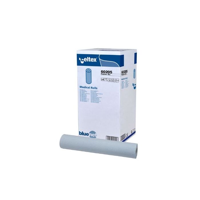 Lenzuolino medico H 59,5 cm x 50 metri 132 strappi 2 veli confezione 9 rotoli Celtex Bluenet Polylux Six