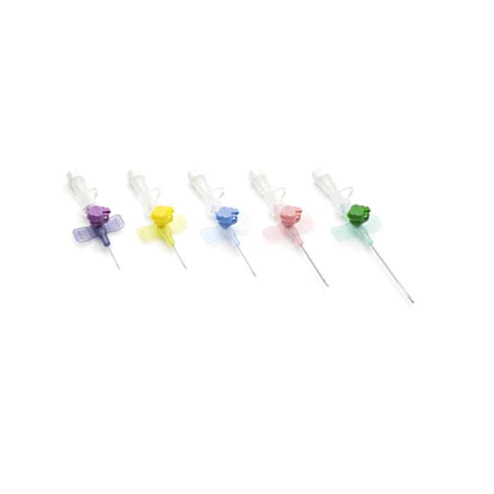 Ago cannula giallo 1 via con alette 24G x 19 mm Deltaven