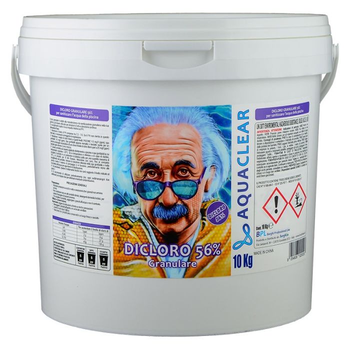 Dicloro granulare 56% diidrato per piscine secchiello da 10 kg Aquaclear