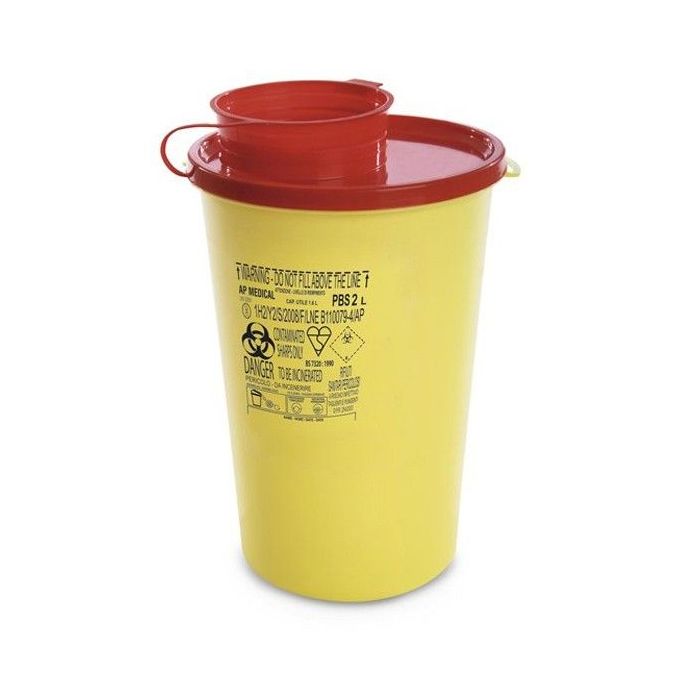 Contenitore per rifiuti taglienti e rifiuti sanitari 2 litri in plastica