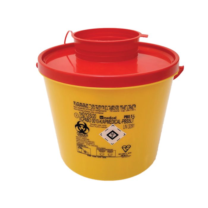 Contenitore per rifiuti taglienti e rifiuti sanitari 5 litri in plastica
