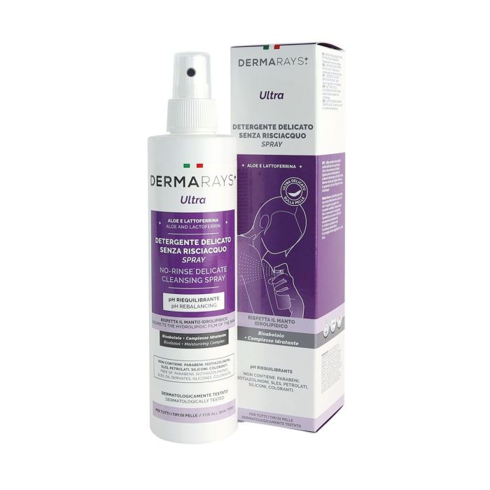 Detergente spray senza risciacquo 250 ml per l'igiene della persona allettata Dermarays Ultra