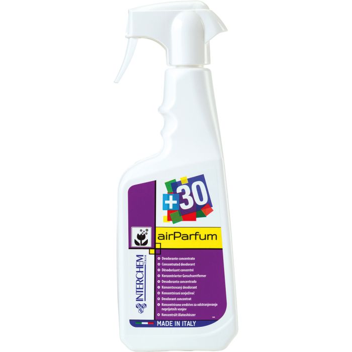 Deodorante per ambienti superfici e tessuti concentrato senza coloranti 750 ml con spray Interchem +30 Air Parfum