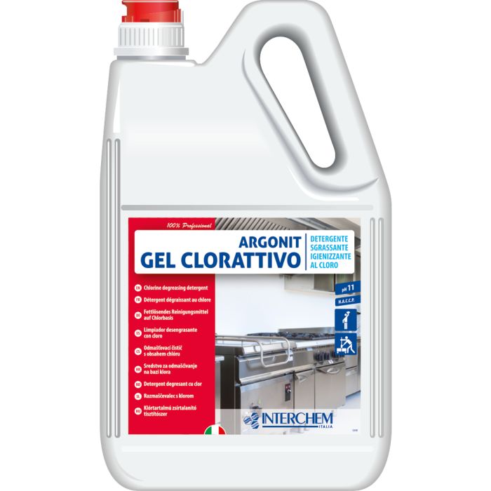 Detergente sgrassante in gel al cloro igienizzante 5 kg Interchem Argonit Gel Clorattivo