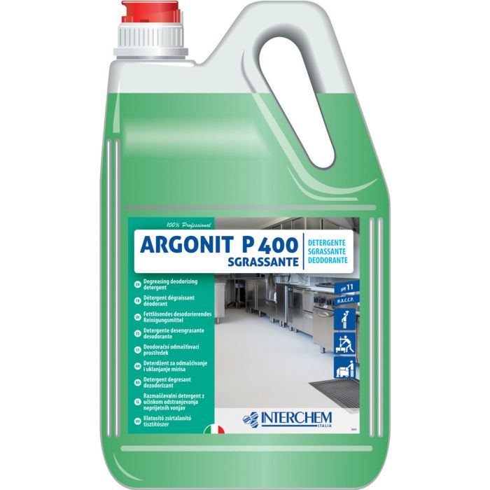 Detergente sgrassante per pavimenti di cucine e mense 5 kg Interchem Argonit P 400 Sgrassante