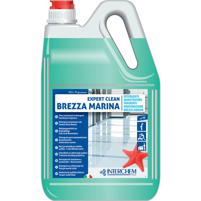 Detergente per pavimenti concentrato profumo brezza marina senza risciacquo 5 kg Interchem Expert Clean Brezza Marina