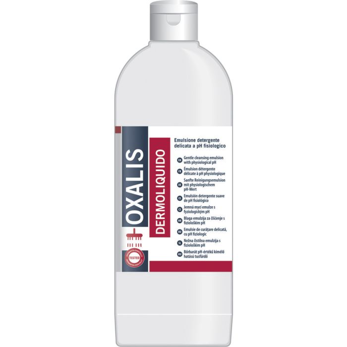 Detergente corpo 4 in 1 sapone shampoo bagnoschiuma e igiene intima pH fisiologico 1 litro Interchem Oxalis Dermoliquido
