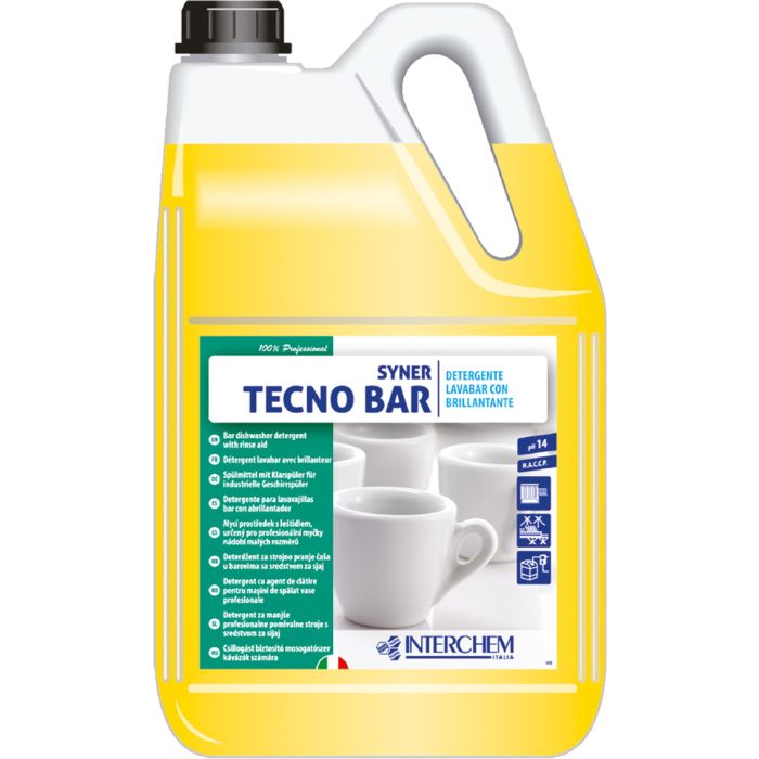 Detergente lavabicchieri e lavatazzine con brillantante 6 kg Interchem Syner Tecno Bar