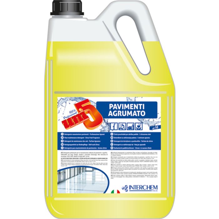 INTERCHEM UNI5 PAVIMENTI AGRUMATO detergente per pavimenti profumato senza risciacquo 5 litri
