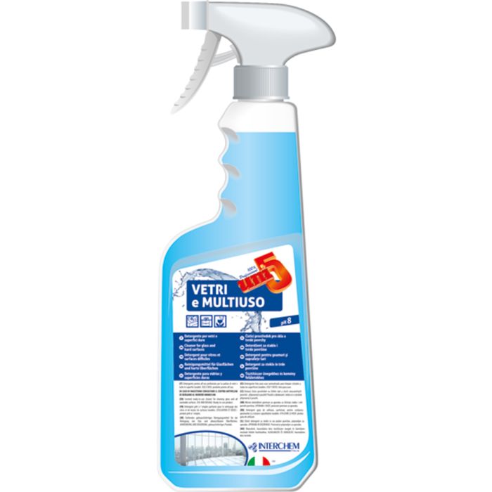 INTERCHEM UNI5 VETRI E MULTIUSO Detergente per vetri 750 ml