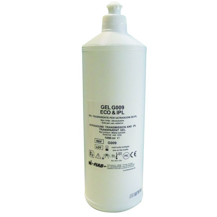 Gel per ultrasuoni trasparente e luce pulsata 1 litro Fiab