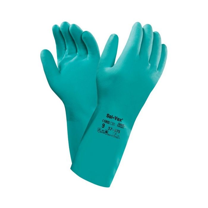 Guanti chimici in nitrile verde 33 cm Ansell AlphaTec Solvex 37-675
