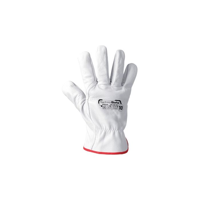 Guanto da lavoro in pelle fiore bovina bianco modello Driver varie taglie Rays Technosafe Skinglove