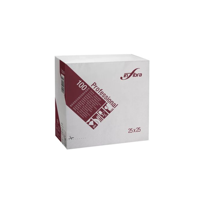 Tovagliolo 25 x 25 cm 2 veli bianco confezione 100 pezzi Infibra Professional