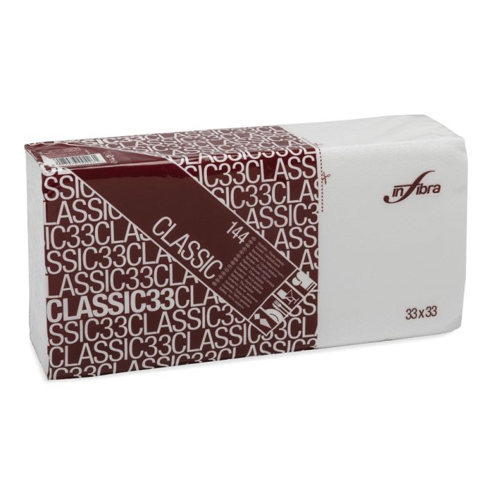Tovagliolo 33 x 33 cm 1 velo bianco confezione 144 pezzi Infibra Classic