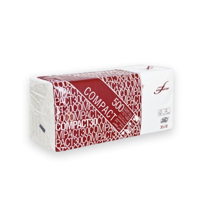Tovagliolo 30 x 30 cm 1 velo bianco confezione 500 pezzi Infibra Compact