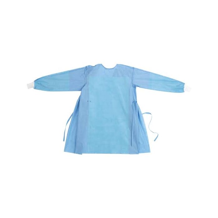 Camice chirurgico sterile in SMMS idrorepellente azzurro con polsini in maglina XXL Rays