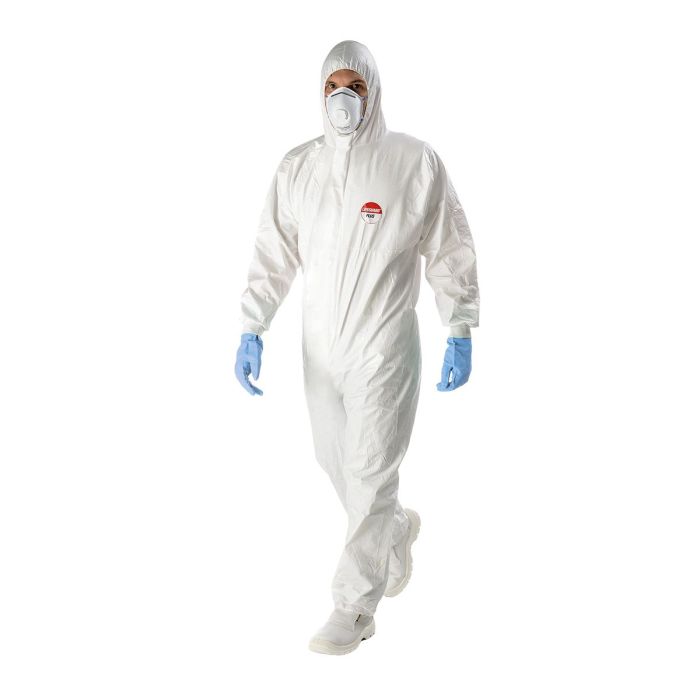 Tuta protettiva monouso in TNT laminato 65 g/m² tipo 5B-6B con cappuccio DPI III categoria varie taglie Rays Lifeguard Bodyguard