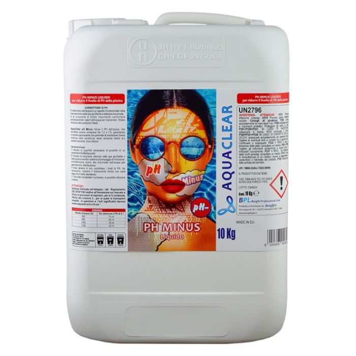 pH Minus liquido a libera vendita per piscine e spa tanica 10 kg Aquaclear