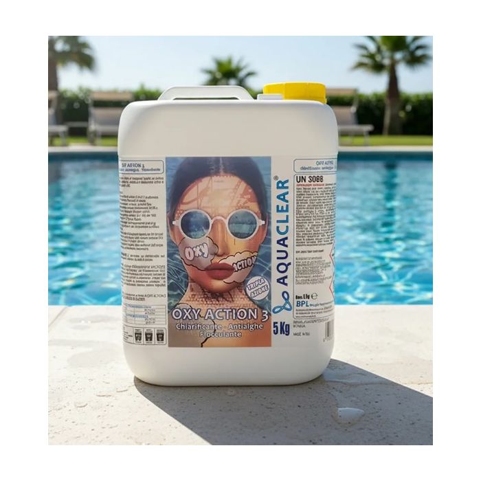 Ossigeno attivo granulare in polvere senza cloro per piscine 5 kg Aquaclear Oxy Shock