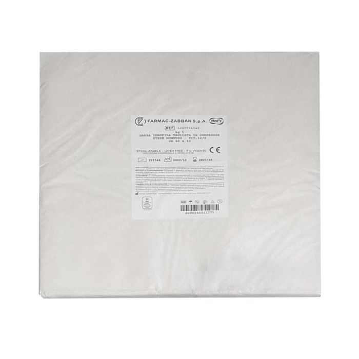 Garza idrofila in cotone non sterile tagliata 40 x 40 cm pacco da 1 kg Med's