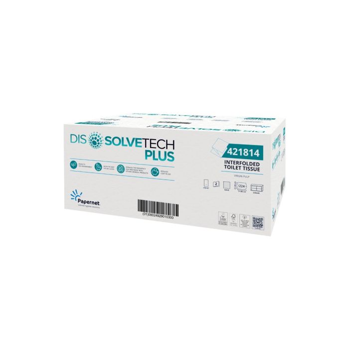 Carta Igienica interfogliata a rapida dissolvenza 8960 pezzi Papernet Dissolve Tech Plus