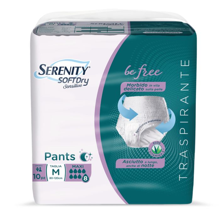 Mutandina assorbente taglia L Maxi da 10 pezzi Serenity SoftDry Sensitive Pants Be Free