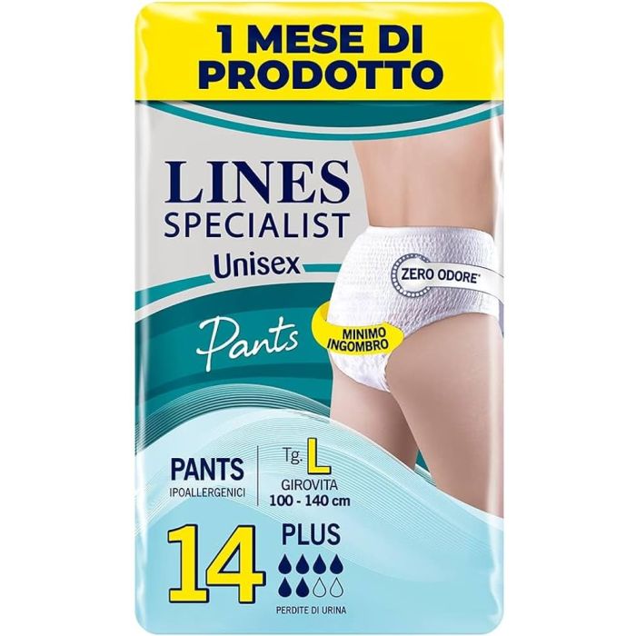 Lines specialist Derma Protection PANTS PLUS pannolone unisex taglia L 14 pezzi