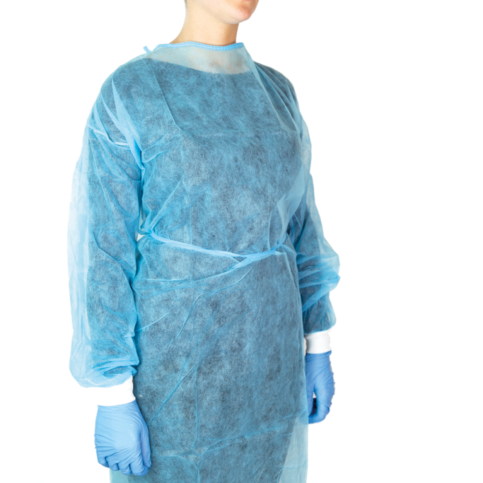 Camice monouso in TNT blu non sterile con lacci taglia unica confezione da 10 pezzi Gardening