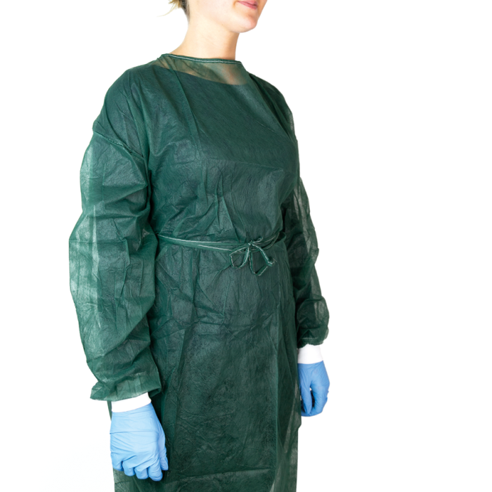 Camice monouso in TNT verde non sterile con lacci taglia unica confezione da 10 pezzi Gardening