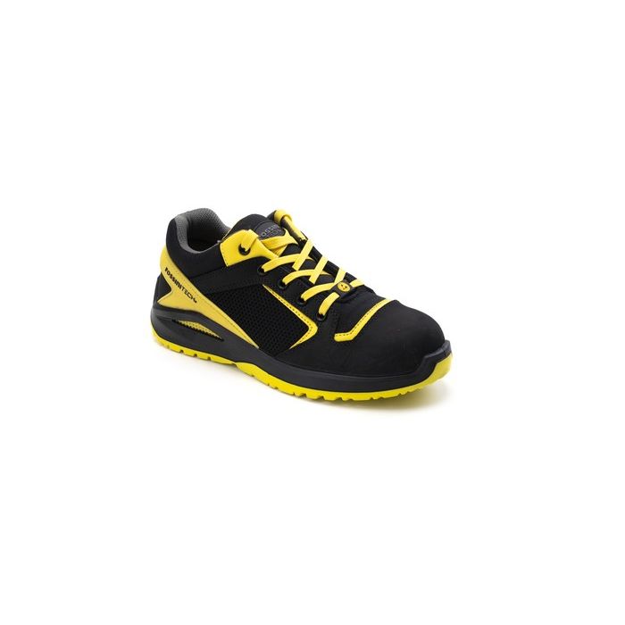 Scarpe antinfortunistiche basse S1PL SR FO nere e gialle metal free Rossini Olympia