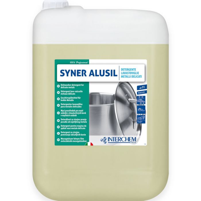 Detergente lavastoviglie per alluminio argento e metalli delicati 10 kg Interchem Syner Alusil