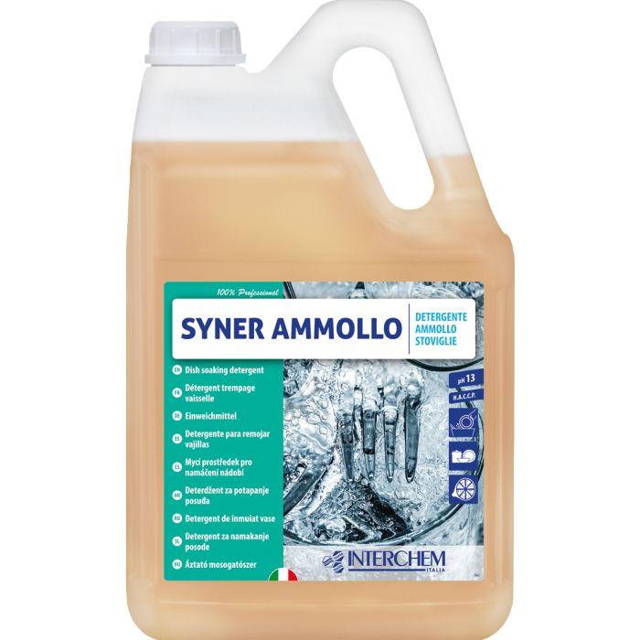 Detergente per ammollo stoviglie concentrato sgrassante al limone 5 kg Interchem Syner Ammollo