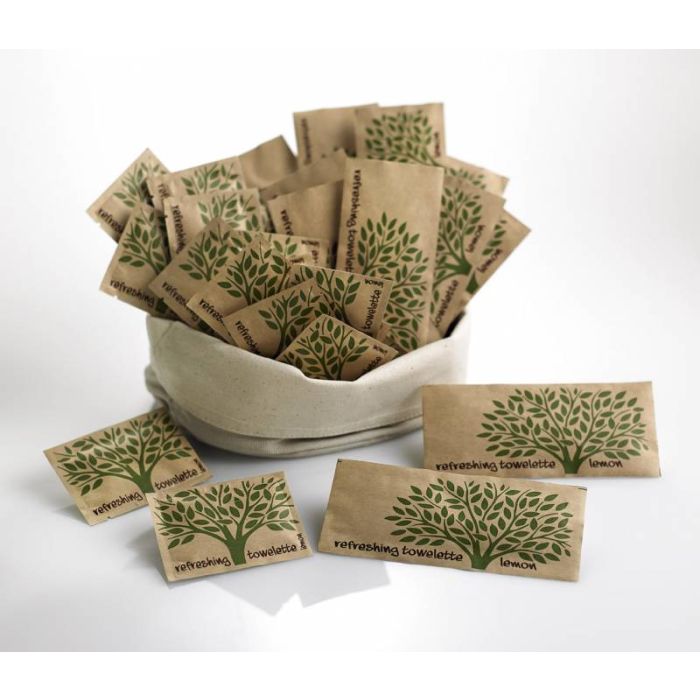 Salviette rinfrescanti al limone monodose 6 x 14 cm 500 pezzi Leone Natura