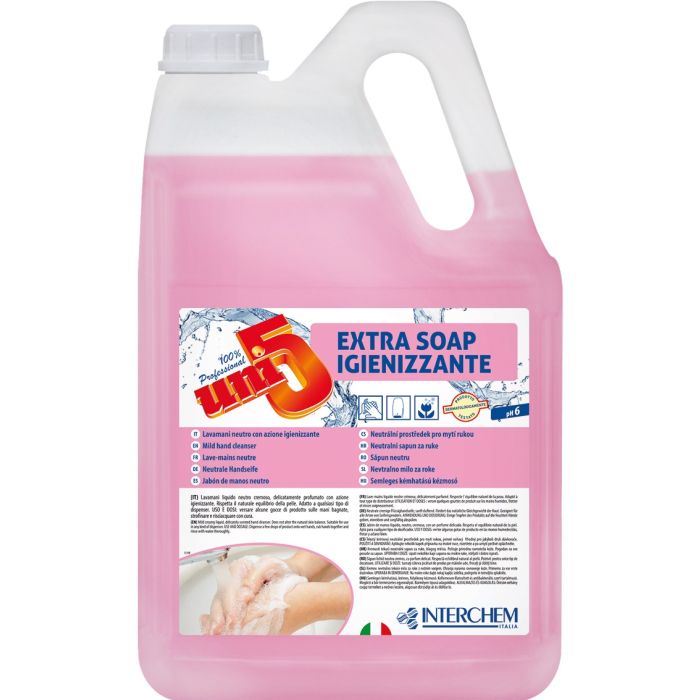 Sapone liquido per le mani cremoso a pH neutro 5 kg Interchem Uni5 Extra Soap Igienizzante
