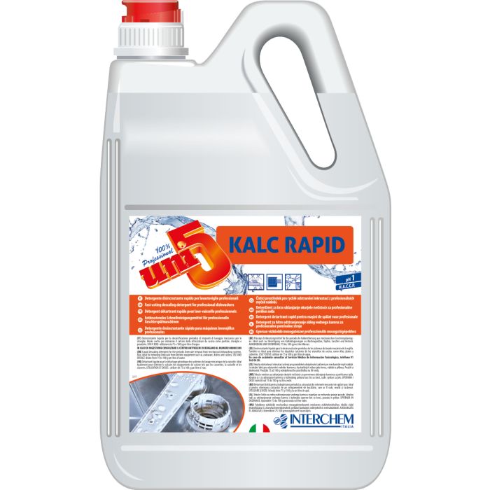 Disincrostante per lavastoviglie professionali fortemente acido 6 kg Interchem Uni5 Kalc Rapid
