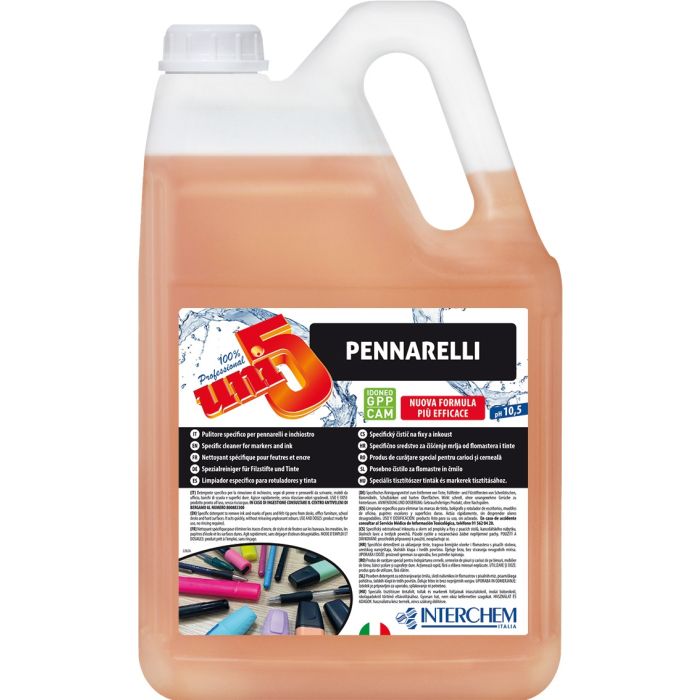 Detergente per inchiostro penne e pennarelli su banchi 5 kg Interchem Uni5 Pennarelli