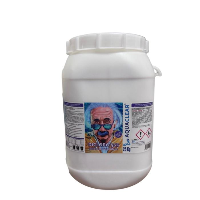 Dicloro granulare 56% diidrato per piscine fusto 25 kg Aquaclear
