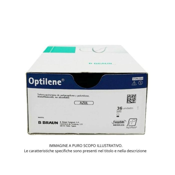 Sutura non assorbibile in polipropilene 4/0 75 cm ago DS30 blu 36 pezzi B. Braun Optilene